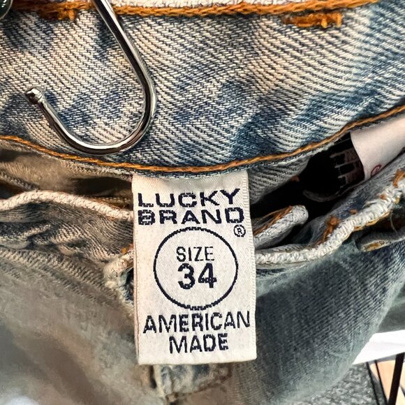 VTG 90s Lucky Brand Mens Relaxed Fit Jeans Size 34 x 29 Light Wash Lucky You Fly - Picture 11 of 15